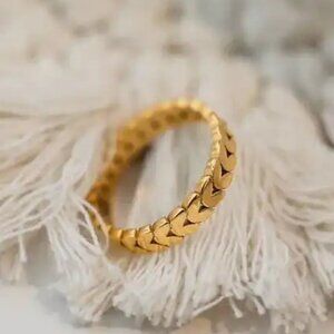 Gold Wheat Ear Design Ring